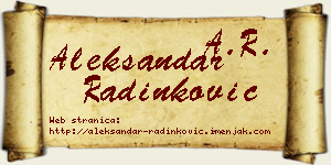 Aleksandar Radinković vizit kartica